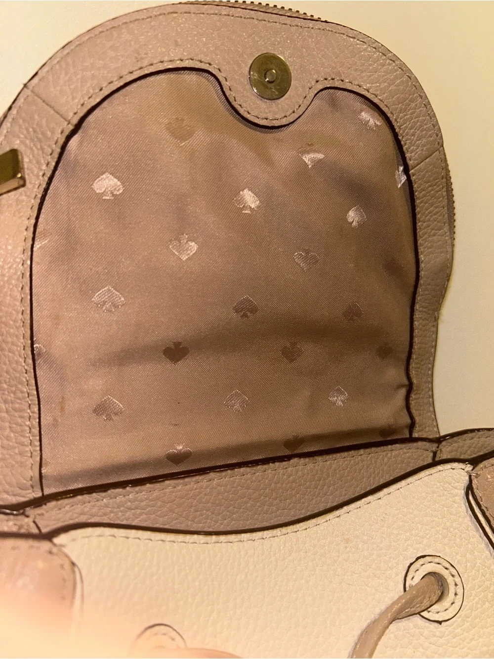 kate spade Two-Tone Beige & Cream Pebbled Leather Backpack
